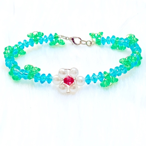 💎💎Glass Pearl Flower Jewelry Set - Picture 4 of 6